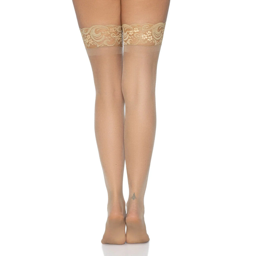 Leg Avenue Stay Up Sheer Thigh Hold Ups Nude UK 8 to 14