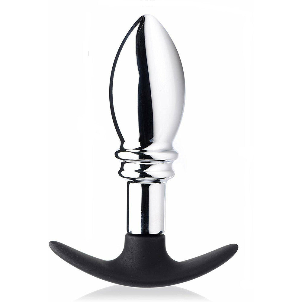 Master Series Dark Stopper Metal And Silicone Anal Plug