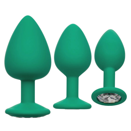 Cheeky Gems Butt Plugs 3 Piece Set Green